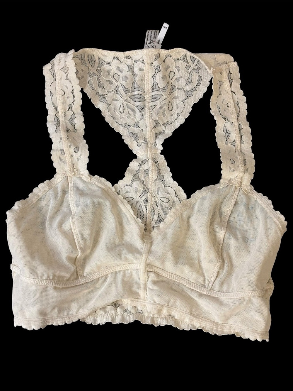 Free People Intimately Ivory Floral Lace Racerback Longline Bralette XS - Picture 7 of 9